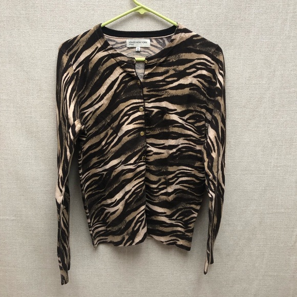 Jones New York Animal Print Cardigan - Picture 3 of 5